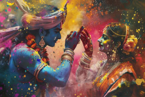 Radha and Krishna Playing Holi - Bhakti Marg